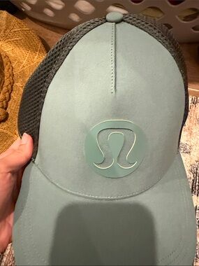 lululemon athletica unisex  Mint Green Logo Mesh Trucker Cap